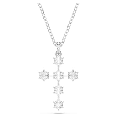 Insigne 펜던트, 라운드 컷, 십자가, 화이트, 로듐 플래팅 - Swarovski, 5675576