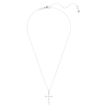 Insigne 펜던트, 라운드 컷, 십자가, 화이트, 로듐 플래팅 - Swarovski, 5675576