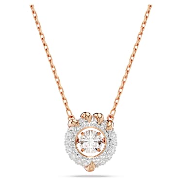 Dragon & Phoenix Kolye, Ejderha pençesi, Beyaz, Pembe altın rengi kaplama - Swarovski, 5675827