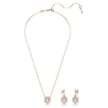Dragon & Phoenix Set, Ejderha pençesi, Beyaz, 18k pembe altın rengi yüzey - Swarovski, 5675835