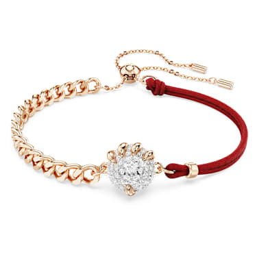 Pulseira Dragon and Phoenix, Garra de dragão, Vermelha, Acabamento de combinação de metais - Swarovski, 5675841