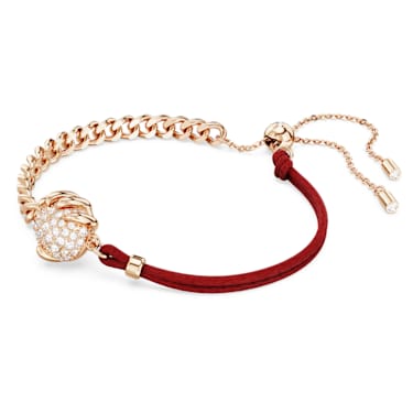 Dragon & Phoenix bracelet, Dragon’s claw, Red, Rose gold-tone plated - Swarovski, 5675841