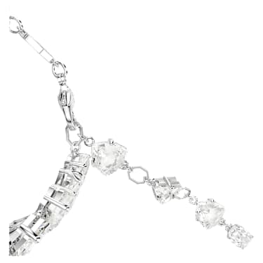 Mesmera wide bracelet, Mixed cuts, White, Rhodium plated - Swarovski, 5676532