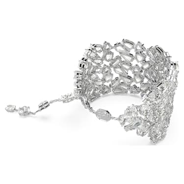 Bracelet large Mesmera, Tailles variées, Blanc, Métal rhodié - Swarovski, 5676532