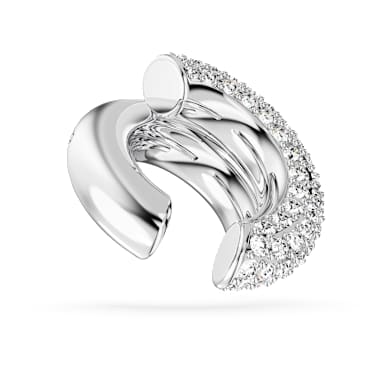 Dextera ear cuff Wit Rodium toplaag