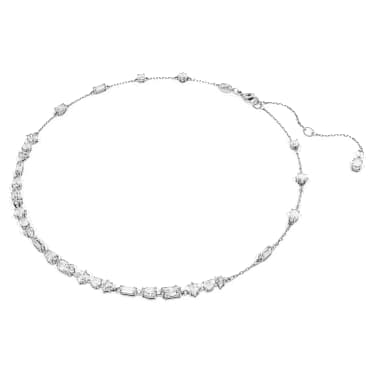 Collar Mesmera, Tallas mixtas, Diseño distribuido, Blanco, Baño de rodio - Swarovski, 5676989