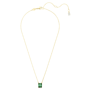 Obesek Stilla, Pravokotni rez, Zelen, PVD zlatega odtenka - Swarovski, 5677141
