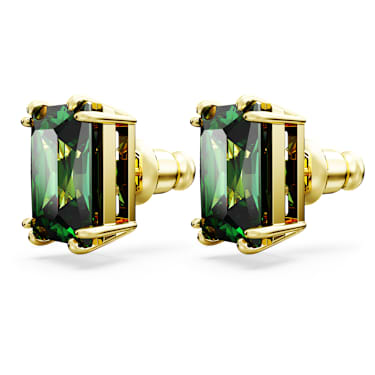 Stilla Ohrstecker, Rechteckschliff, Grün, Goldlegierungsschicht - Swarovski, 5677142