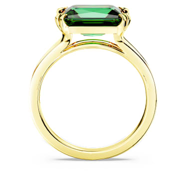 Anel cocktail Stilla, Lapidação retangular, Verde, Acabamento em ouro de 18 quilates - Swarovski, 5677147