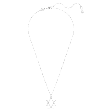 Insigne 펜던트, 라운드 컷, 별, 화이트, 로듐 플래팅 - Swarovski, 5677156