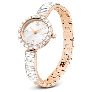 Matrix Bangle 워치, 스위스 메이드, 크리스털 브레이슬릿, 화이트, 로즈 골드 톤 피니시 - Swarovski, 5677484