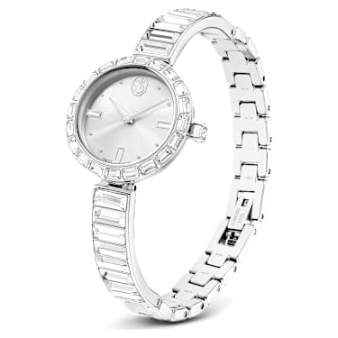 Orologio Matrix Bangle, Fabbricato in Svizzera, Bracciale in cristallo, Bianco, Acciaio inossidabile - Swarovski, 5677487