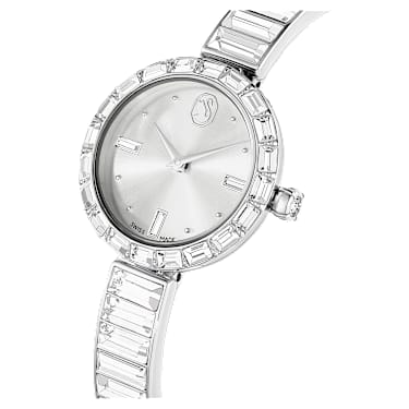 Orologio Matrix Bangle, Fabbricato in Svizzera, Bracciale in cristallo, Bianco, Acciaio inossidabile - Swarovski, 5677487