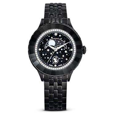 Octea Moon 워치, 스위스 메이드, 달, 메탈 브레이슬릿, 블랙, 블랙 피니시 - Swarovski, 5677497