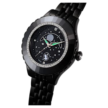 Octea Moon 워치, 스위스 메이드, 달, 메탈 브레이슬릿, 블랙, 블랙 피니시 - Swarovski, 5677497