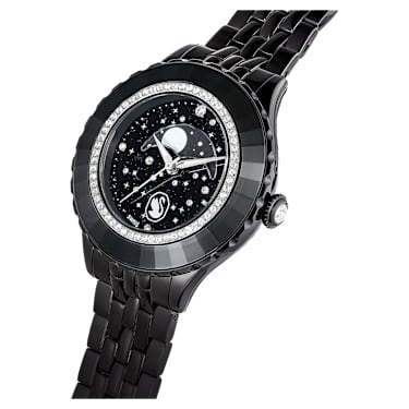 Octea Moon 워치, 스위스 메이드, 달, 메탈 브레이슬릿, 블랙, 블랙 피니시 - Swarovski, 5677497