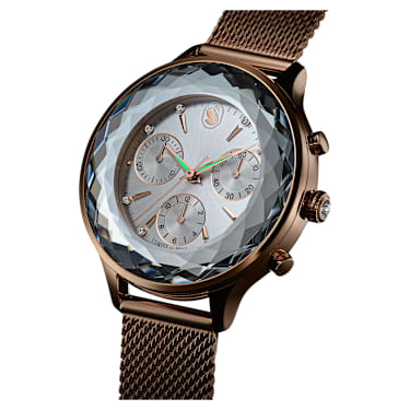 Nova Chrono 워치, 스위스 메이드, 메탈 브레이슬릿, 골드 톤, 샴페인 골드 톤 피니시 - Swarovski, 5677500