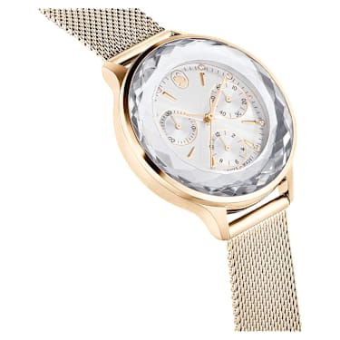 Nova Chrono 手錶, 瑞士製造, 金屬手鏈, 金色, 香檳金色潤飾 - Swarovski, 5677500