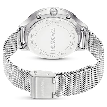 Nova Chrono watch, Swiss Made, Metal bracelet, Silver Tone, Stainless steel - Swarovski, 5677503