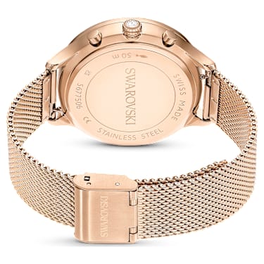 Nova Chrono watch, Swiss Made, Metal bracelet, Rose gold tone, Rose gold-tone finish - Swarovski, 5677506