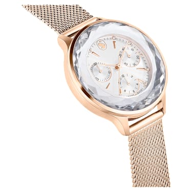 Ρολόι Nova Chrono, Eλβετικής κατασκευής, Μεταλλικό μπρασελέ, Ροζ χρυσαφί τόνος, Φινίρισμα σε χρυσό σαμπανί τόνο - Swarovski, 5677506
