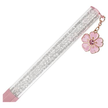 Crystalline ballpoint pen, Octagon shape, Cherry blossom, Pink lacquered - Swarovski, 5677589