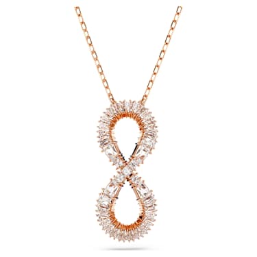 Pendente Hyperbola, Infinito, Bianco, Placcato color oro rosa - Swarovski, 5677623