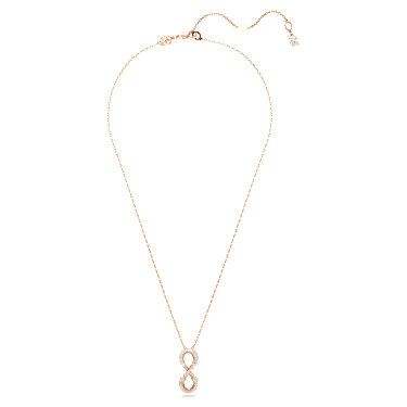 Colgante Hyperbola, Símbolo del infinito, Blanco, Baño tono oro rosa - Swarovski, 5677623