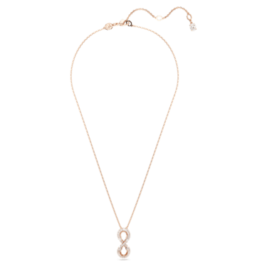 Hyperbola pendant, Infinity, White, Rose gold-tone plated - Swarovski, 5677623