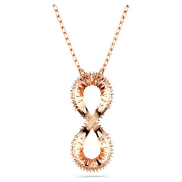 Colgante Hyperbola, Símbolo del infinito, Blanco, Baño tono oro rosa - Swarovski, 5677623