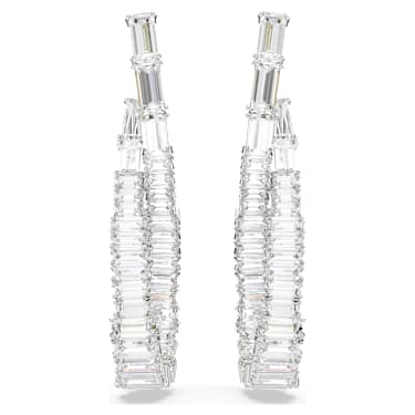 Hyperbola Drop-Ohrhänger, Unendlichkeit, Weiß, Rhodiniert - Swarovski, 5677628