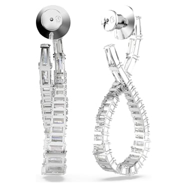 Hyperbola Drop-Ohrhänger, Unendlichkeit, Weiß, Rhodiniert - Swarovski, 5677628