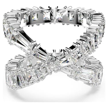 Hyperbola ring, Infinity, White, Silver-tone finish - Swarovski, 5677632