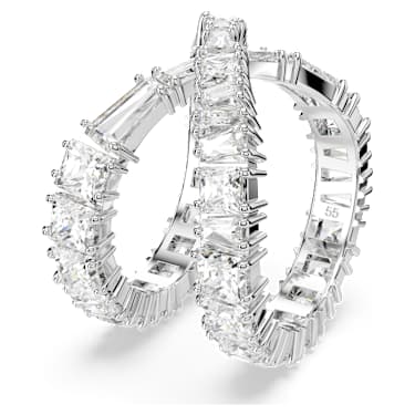 Hyperbola ring, Infinity, White, Silver-tone finish - Swarovski, 5677632