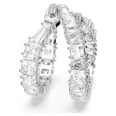 Hyperbola ring, Infinity, White, Silver-tone finish - Swarovski, 5677632