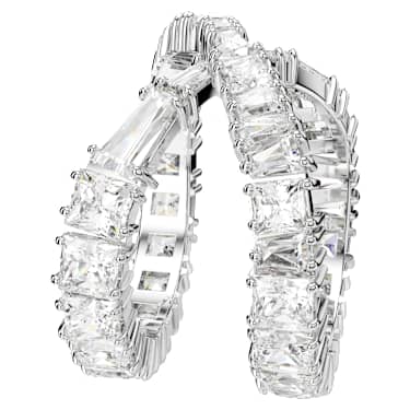 SWAROVSKI リング Matrix リング, ミックスカット, ハート, ホワイト, ロジウム