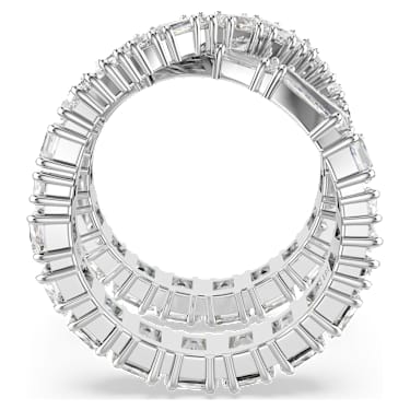 Hyperbola ring, Infinity, White, Silver-tone finish - Swarovski, 5677632