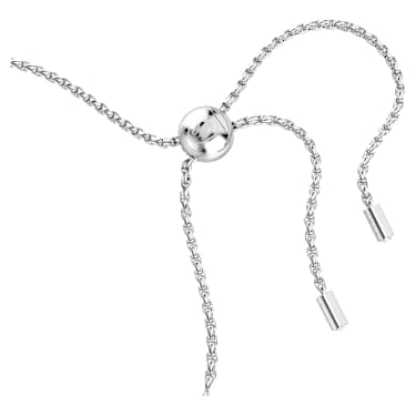 Bracciale Tennis Matrix, Tagli arrotondati misti, Bianco, Placcato rodio - Swarovski, 5677813