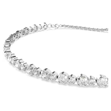 Matrix Tennis bileklik, Karışık yuvarlak kesimler, Beyaz, Rodyum kaplama - Swarovski, 5677813