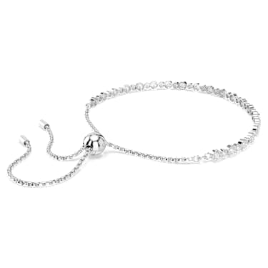 Matrix Tennis bileklik, Karışık yuvarlak kesimler, Beyaz, Rodyum kaplama - Swarovski, 5677813