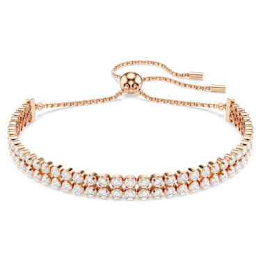Matrix สร้อยข้อมือ Tennis, เจียระไนทรงกลม, ขาว, ตกแต่งผิวด้วยโรสโกลด์ 18K - Swarovski, 5677823