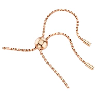 Matrix Tennis Armband, Rundschliff, Weiß, Roségold-Legierungsschicht - Swarovski, 5677823