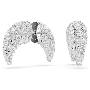 Sublima Ohrstecker, Mond, Klein, Weiß, Rhodiniert - Swarovski, 5677879