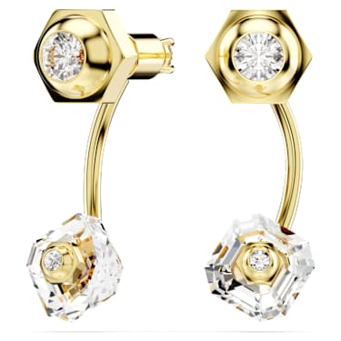 Pendientes ear jacket Numina, Tallas mixtas, Blancos, Baño tono oro - Swarovski, 5677980