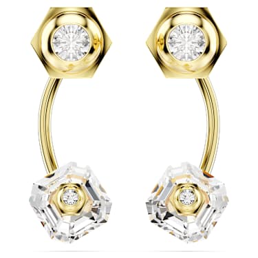 Pendientes ear jacket Numina, Tallas mixtas, Blancos, Baño tono oro - Swarovski, 5677980