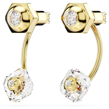 Pendientes ear jacket Numina, Tallas mixtas, Blancos, Baño tono oro - Swarovski, 5677980