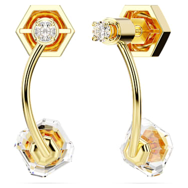Pendientes ear jacket Numina, Tallas mixtas, Blancos, Baño tono oro - Swarovski, 5677980