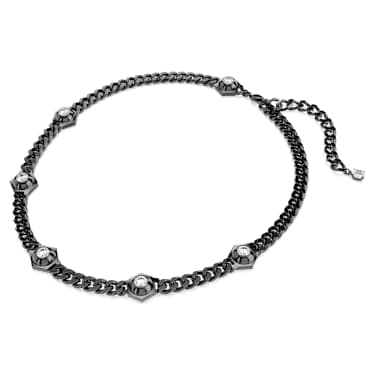 Collier Numina, Coupe ronde, Blanc, Métal plaqué ruthénium - Swarovski, 5677987