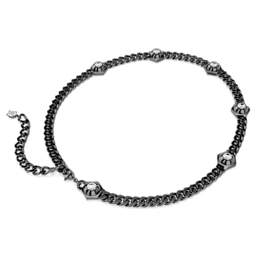 Collier Numina, Coupe ronde, Blanc, Métal plaqué ruthénium - Swarovski, 5677987