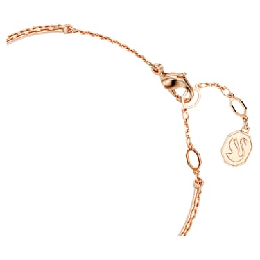 Swan bangle, Swan, Black, Rose gold-tone plated - Swarovski, 5678048